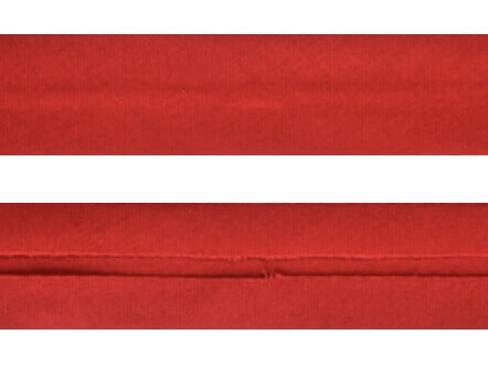 25mm single folded bias binding in red