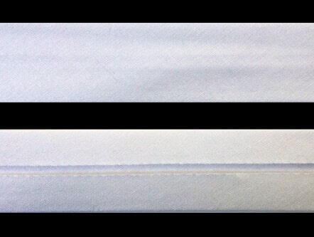25mm single folded bias binding in white